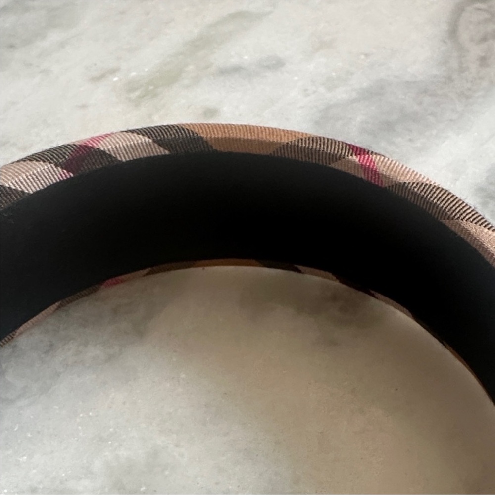 Burberry Beige and Black Checkered Headband - Picture 4 of 10